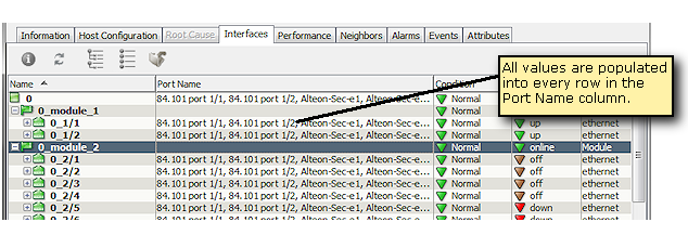 Custom table column displaying an instanced attribute before rendering the values into separate rows