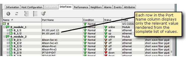 Custom table column displaying an instanced attribute after rendering the values into separate rows